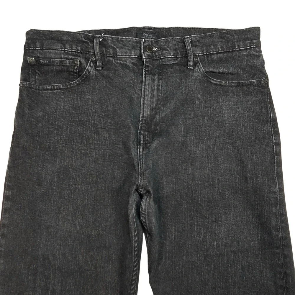 Polo Ralph Lauren Thompson Relaxed Jeans Men 36x32 Fits 36×30 Black Straight Leg